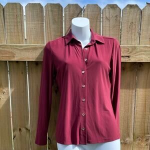 Y2K Tommy Hilfiger maroon long sleeve button down blouse